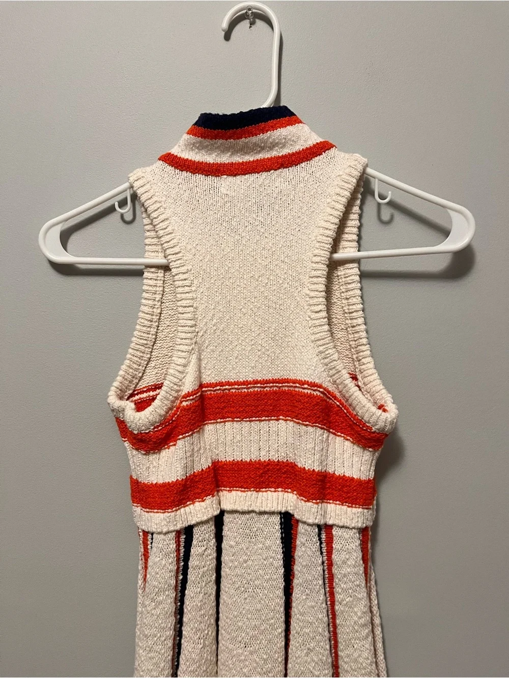 Anthropologie Vintage-Inspired Cream Knit Fit & Flare Mini Dress - Picture 16 of 16
